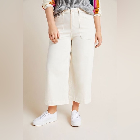 DL1961 Denim - DL1961xMarianna Hewitt Hepburn/Anthropologie High-Rise Jeans in Cream - Size 16